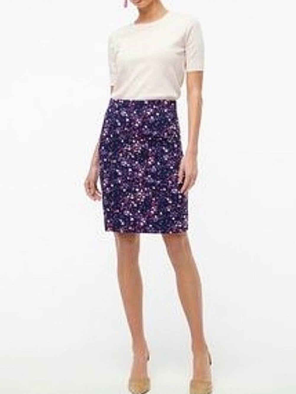 J. Crew Purple Floral Pencil Skirt